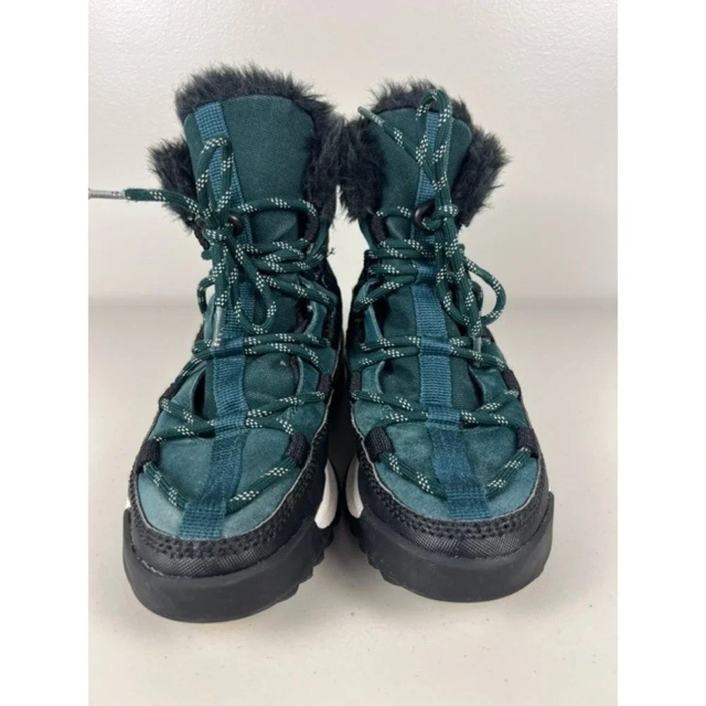 Sorel Kinetic Impact NXT Boot Dark Green Black Faux Fur Waterproof NL5050-301 9